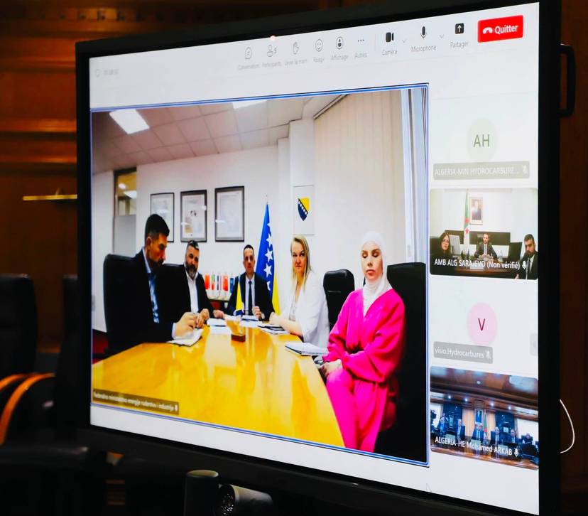The Minister of State, Minister of Hydrocarbons Holds Videoconference Talks with the Federal Minister of Energy, Mining and Industry of Bosnia and Herzegovina
